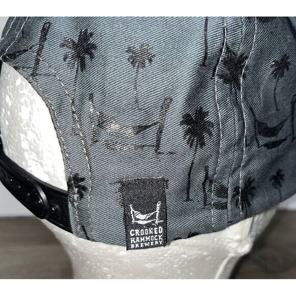 Crooked Hammock Brewery SnapBack Flat Bill Hat Cap Gray/Black EUC - Picture 5 of 8